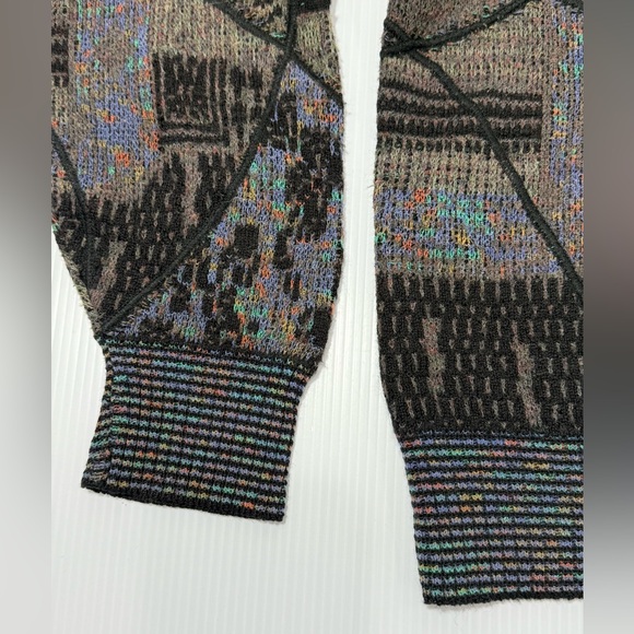 Vintage Mondo di Marco Men's Gray Black Cotton Linen Sweater Size M Italy Cosby - Picture 7 of 12